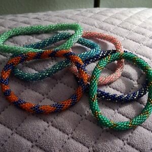 Elegant Multicolor Beaded Bracelet Set